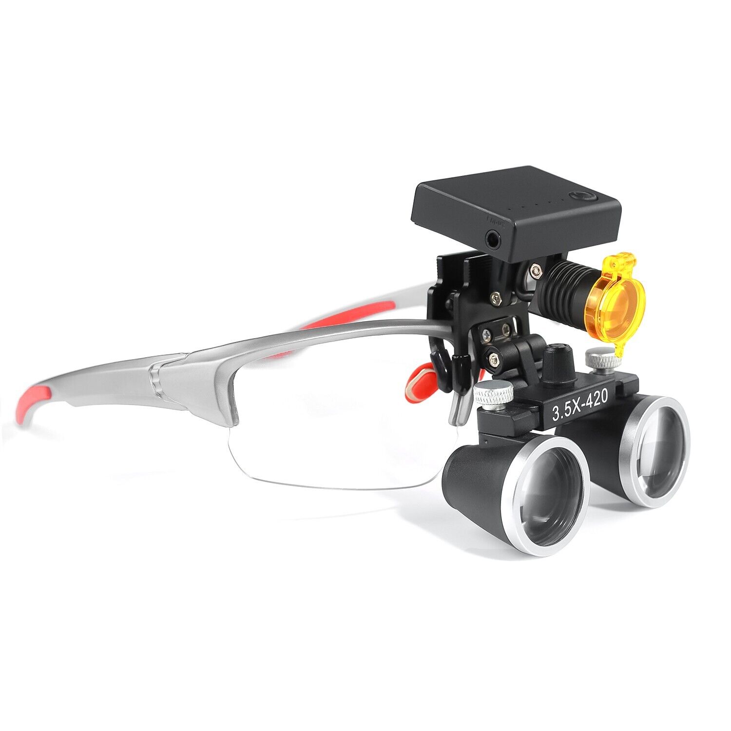 YUYO DY-117 Zahnarzt Lupenbrille mit Licht (3,5-Fache Lupenbrille + DY-010 3W LED Lupenbrille Licht)