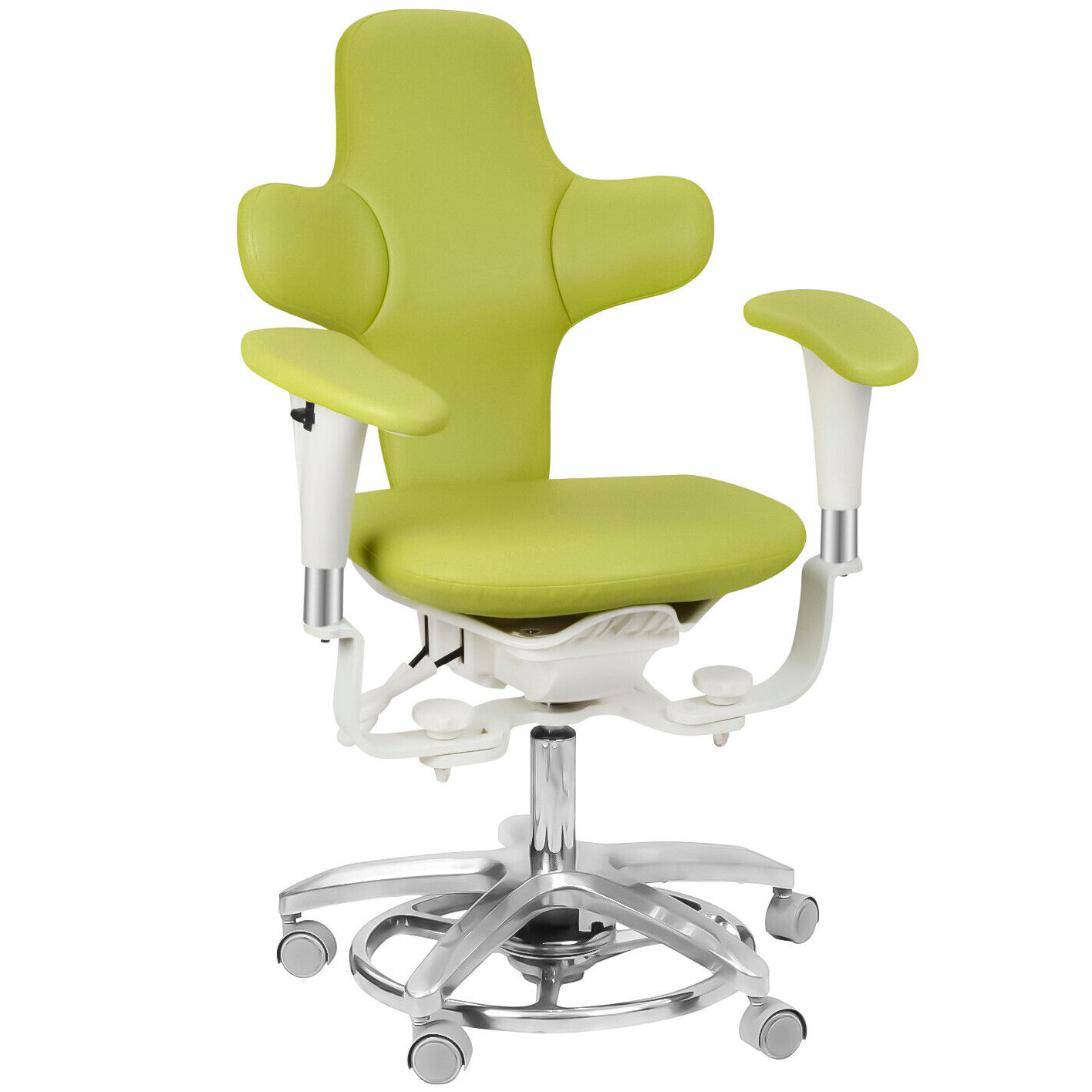 QIYUAN QY-MDS-E3 Dentalmikroskop-Bedienerhocker Ergonomischer Zahnarzt Hocker Dynamischer Sitz aus PU-Leder