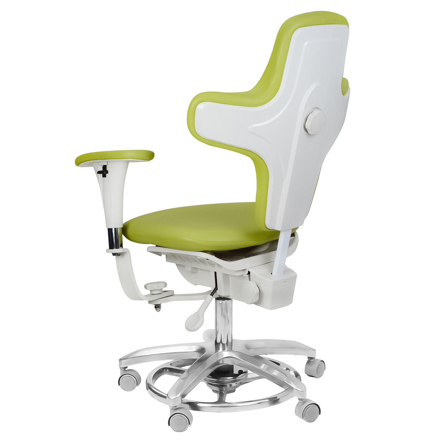 QIYUAN QY-MDS-E3 Dentalmikroskop-Bedienerhocker Ergonomischer Zahnarzt Hocker Dynamischer Sitz aus PU-Leder