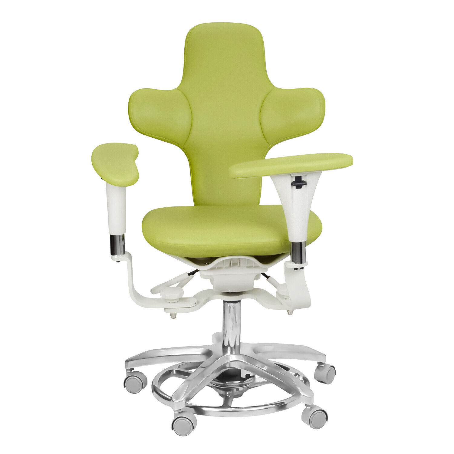 QIYUAN QY-MDS-E3 Dentalmikroskop-Bedienerhocker Ergonomischer Zahnarzt Hocker Dynamischer Sitz aus PU-Leder
