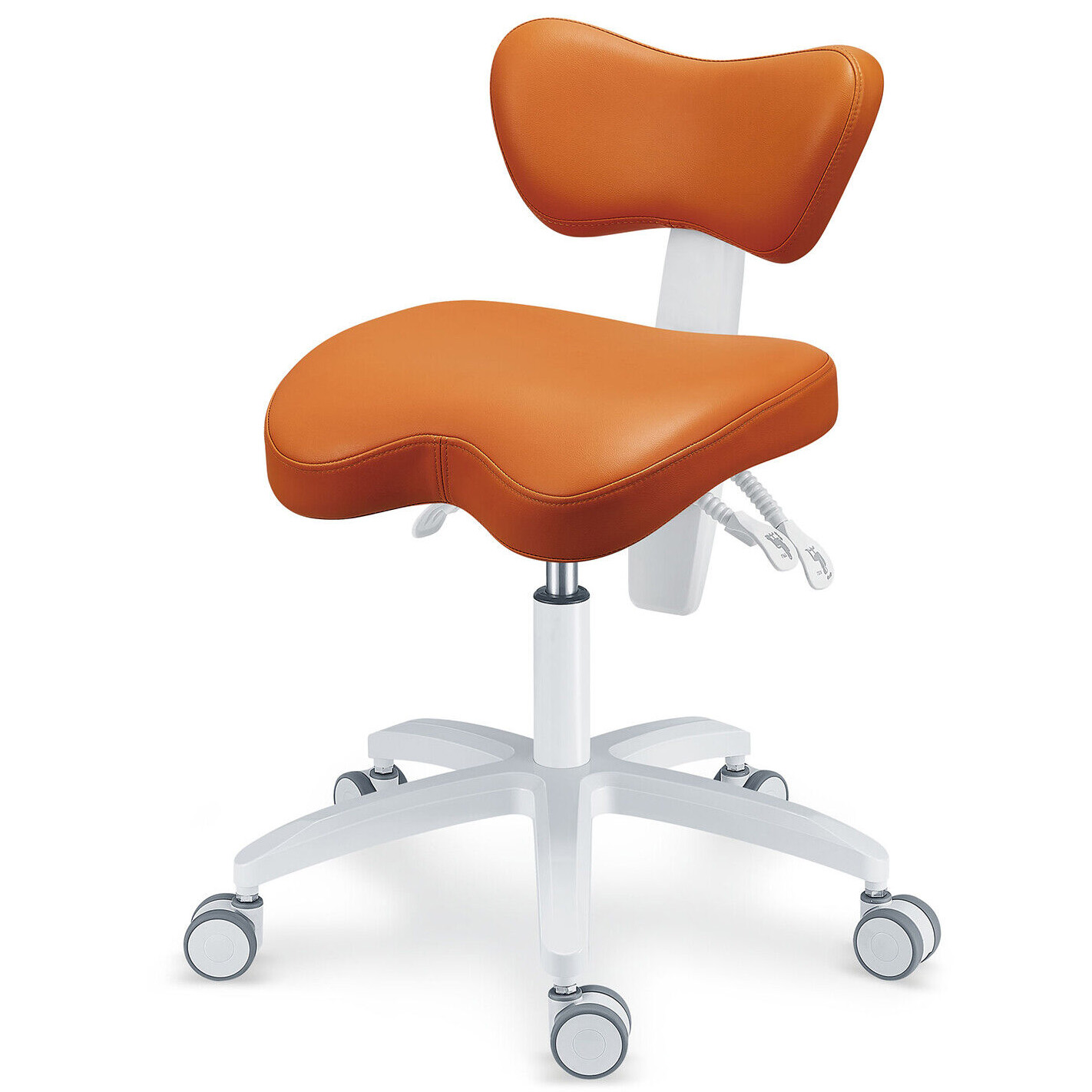 TYTC PLST-060 Zahnärztliche Assistenzstühle Ergonomischer Sentist Hocker (Sitzkissen/Rückenlehnenwinkel verstellbar)