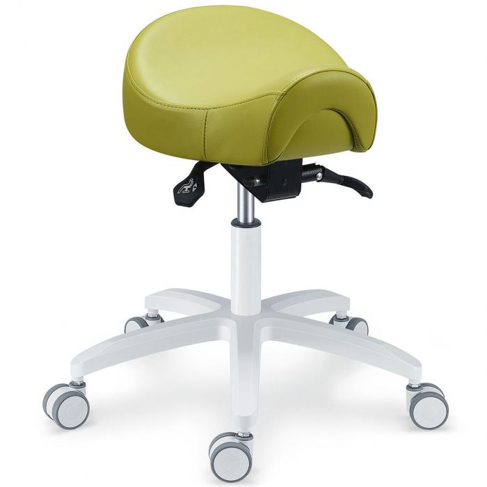 TYTC PLST-075 Ergonomischer Zahnarzthelferin Hocker Dental Sattelstühle (Winkel- und Höhenverstellbar)