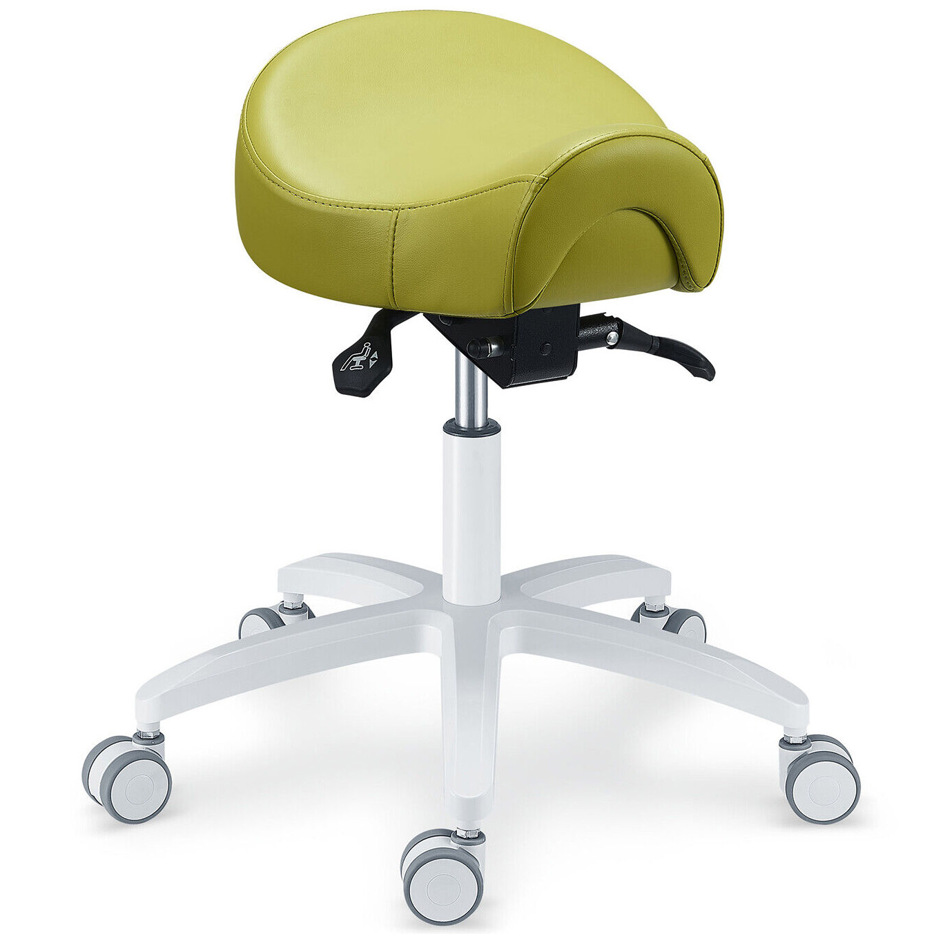 TYTC PLST-075 Ergonomischer Zahnarzthelferin Hocker Dental Sattelstühle (Winkel- und Höhenverstellbar)