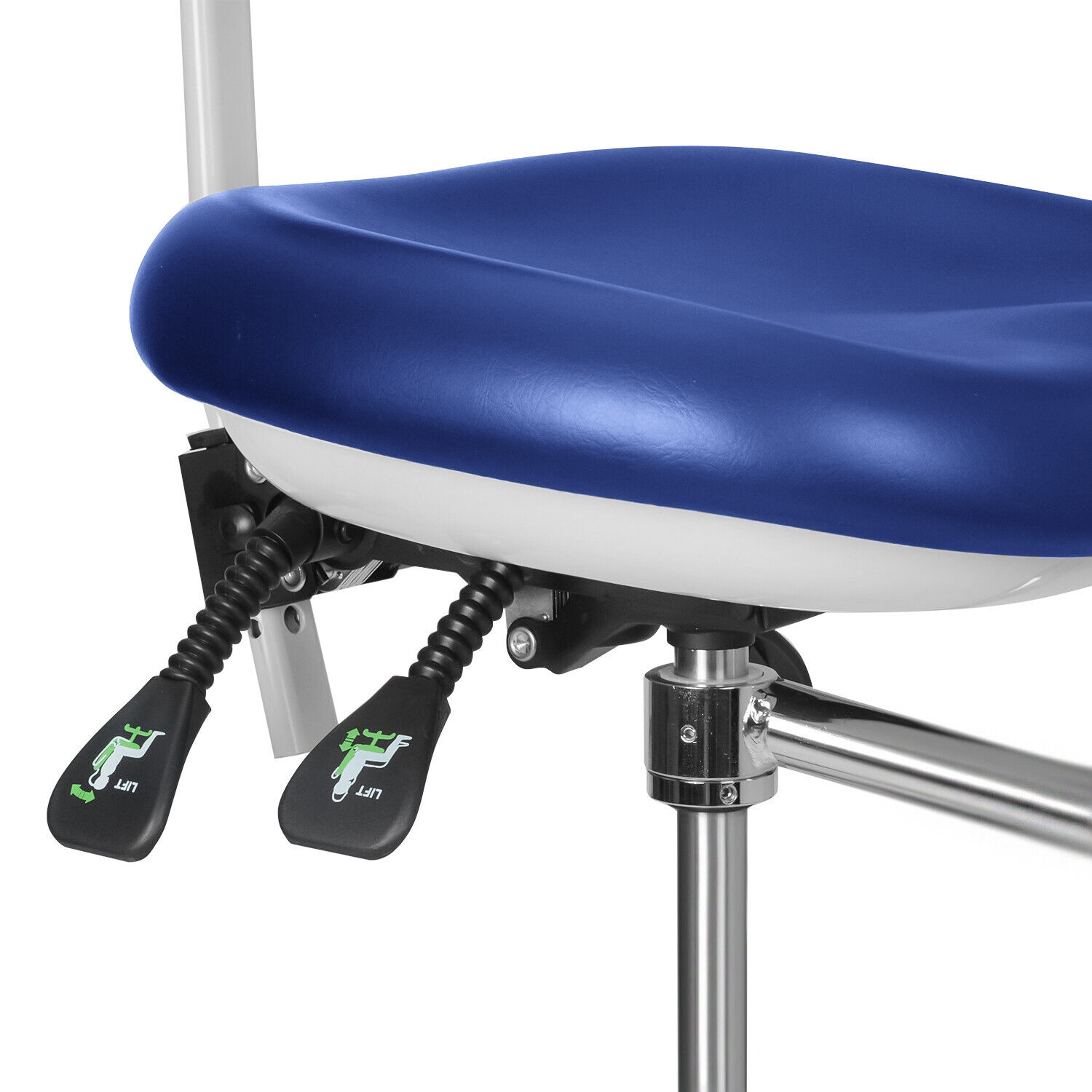 QIYUAN QY-600M-B2 Mobiler Zahnarzthelferin Hocker Zahnarztstuhl mit 360° Drehbarer Armlehne