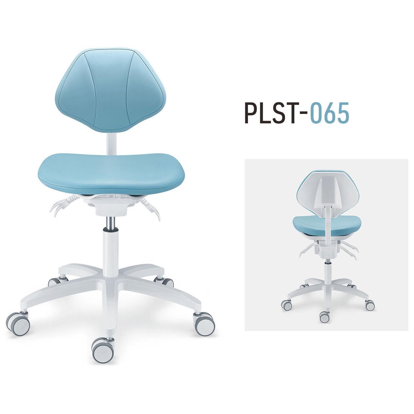 TYTC PLST-064-067 Zahnärztliche Assistenzstühle Ergonomischer Zahnarzt Hocker (Verstellbare Sitz- und Rückenlehnenwinkel)