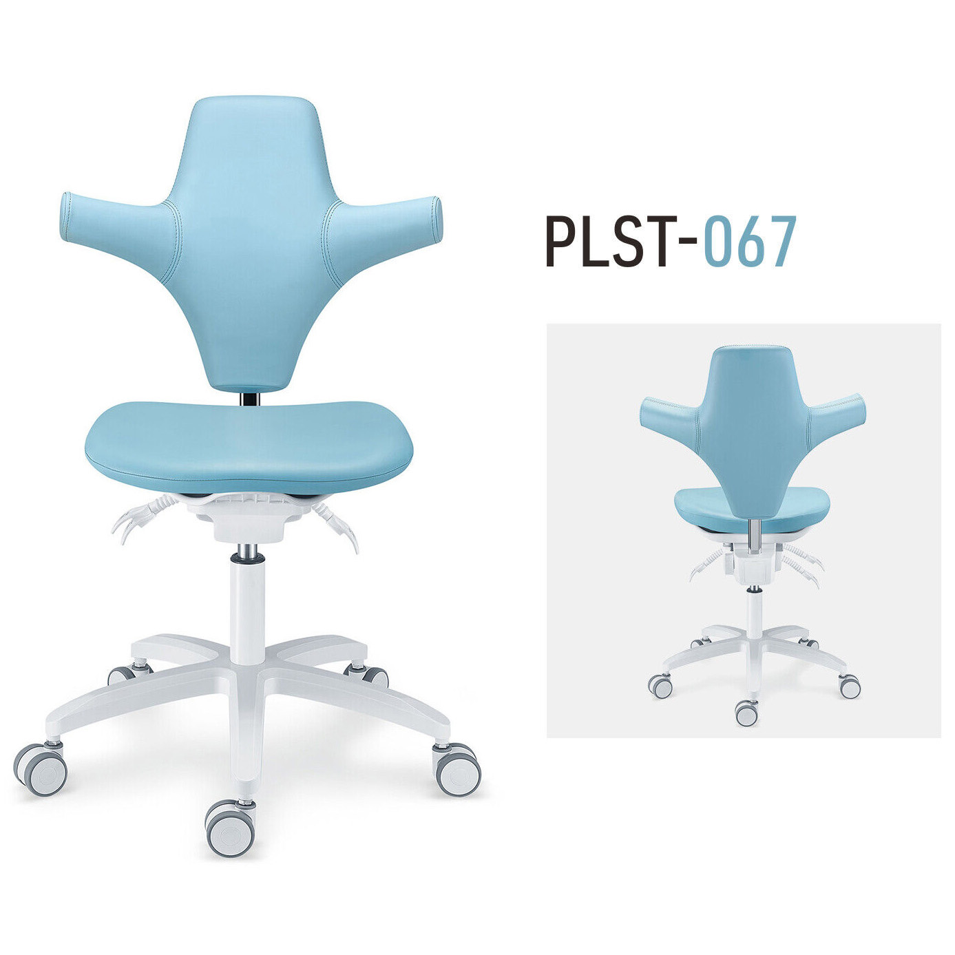 TYTC PLST-064-067 Zahnärztliche Assistenzstühle Ergonomischer Zahnarzt Hocker (Verstellbare Sitz- und Rückenlehnenwinkel)