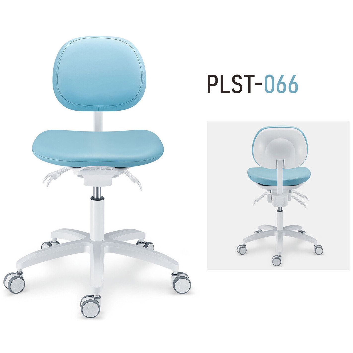 TYTC PLST-064-067 Zahnärztliche Assistenzstühle Ergonomischer Zahnarzt Hocker (Verstellbare Sitz- und Rückenlehnenwinkel)
