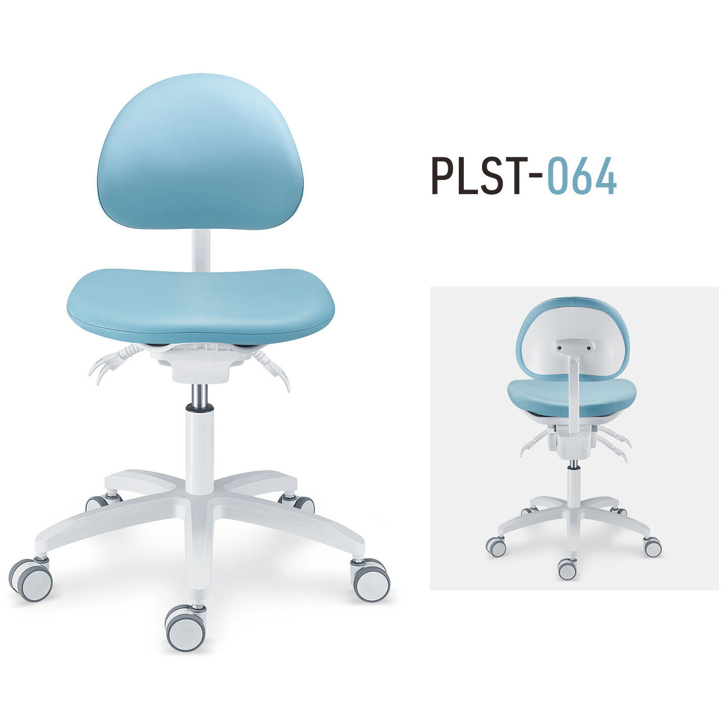 TYTC PLST-064-067 Zahnärztliche Assistenzstühle Ergonomischer Zahnarzt Hocker (Verstellbare Sitz- und Rückenlehnenwinkel)
