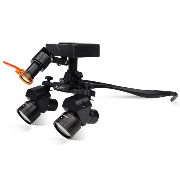 WJ YWJ-MG11 3.0X-5.0X Dental Flip-up Ergonomic Lupenbrille (Einstellbare Vergrößerung) mit Lupenbrille Licht Zahnarzt