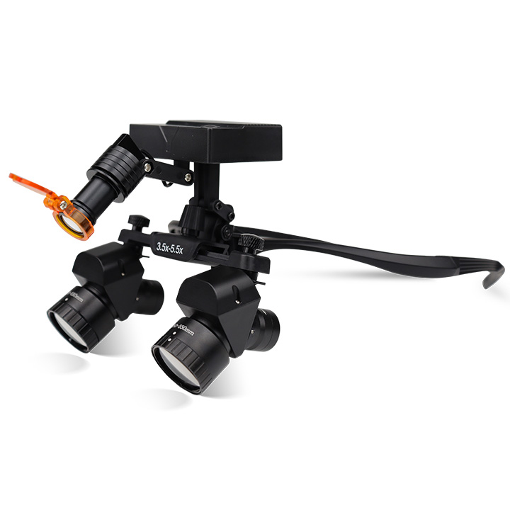 WJ YWJ-MG11 3.0X-5.0X Dental Flip-up Ergonomic Lupenbrille (Einstellbare Vergrößerung) mit Lupenbrille Licht Zahnarzt