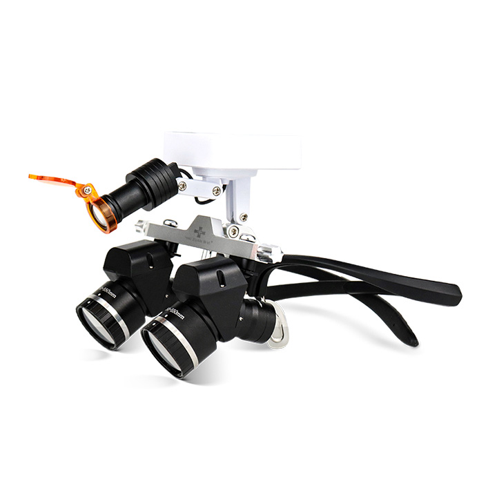 WJ YWJ-MG11U 3.0X-5.0X Dental Flip-up Ergonomic Lupenbrille (Aluminiumrahmen, Einstellbare Vergrößerung) mit Lupenbrille Licht Zahnarzt