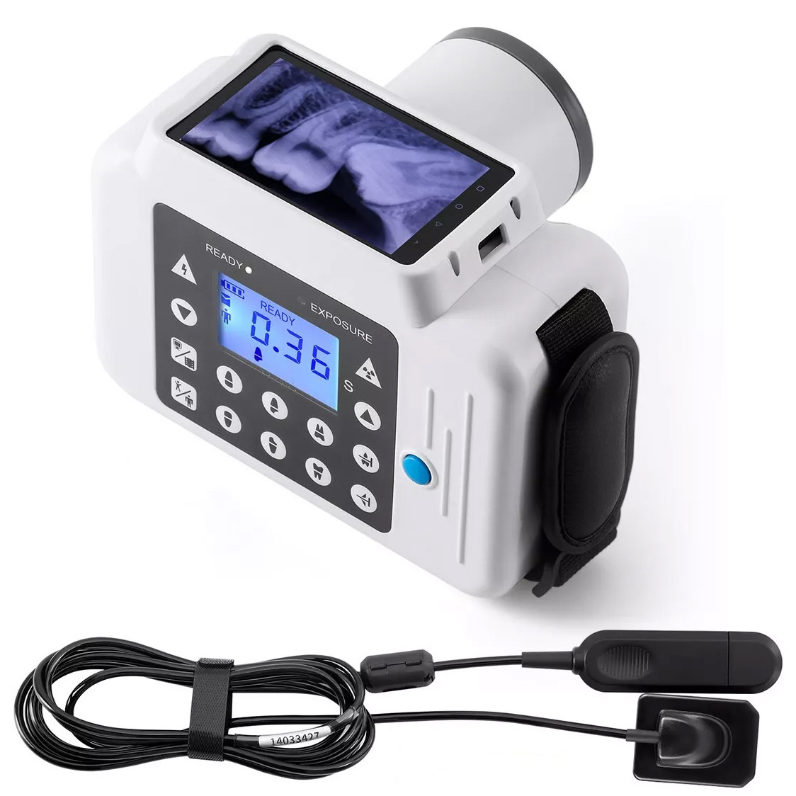 Handheld IntraoralRöntgengerät Zahnarzt Mobiles Röntgengerät + 2230 / 2635 Digitaler Röntgensensor