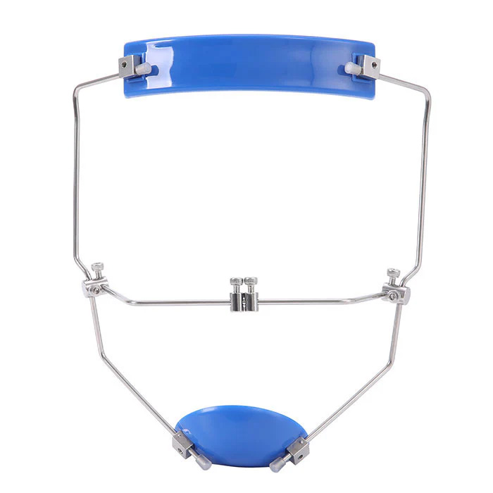 Dentale vorwärtszug delaire-maske, mit doppelhebelverstellung