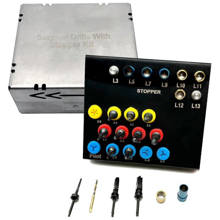 21-teiliges Detanl Implantat Bohrer Set mit Stopper-Kit