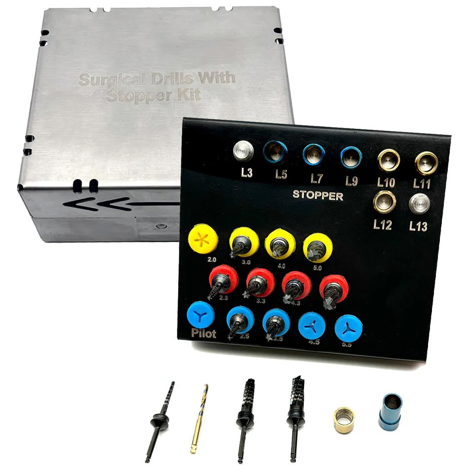 21-teiliges Detanl Implantat Bohrer Set mit Stopper-Kit