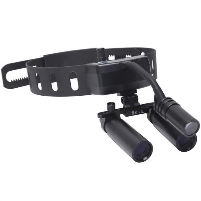 YUYO DY-005 6-fache Dental Lupenbrille + 3 W kabelloses LED-Licht für Lupenbrille