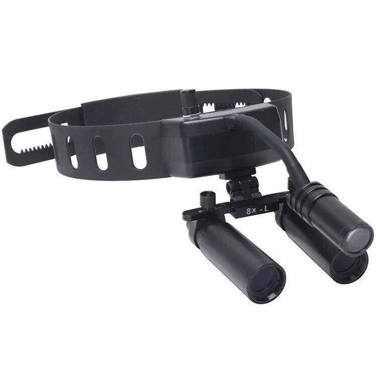 YUYO DY-005 6-fache Dental Lupenbrille + 3 W kabelloses LED-Licht für Lupenbrille