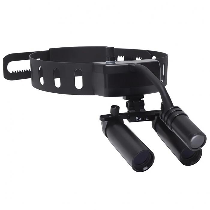 YUYO DY-005 6-fache Dental Lupenbrille + 3 W kabelloses LED-Licht für Lupenbrille