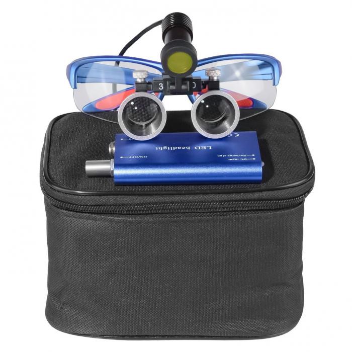Dental-Binokularlupe 3,5-fach mit 5 W LED-Licht und Filter