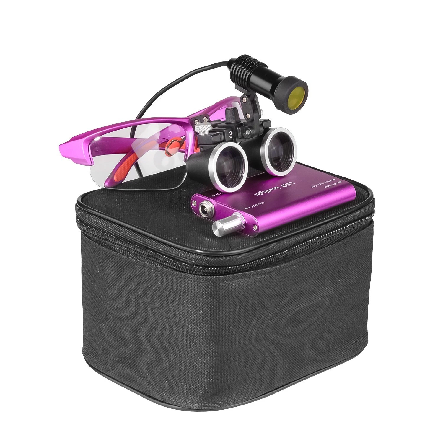 Dental-Binokularlupe 3,5-fach mit 5 W LED-Licht und Filter