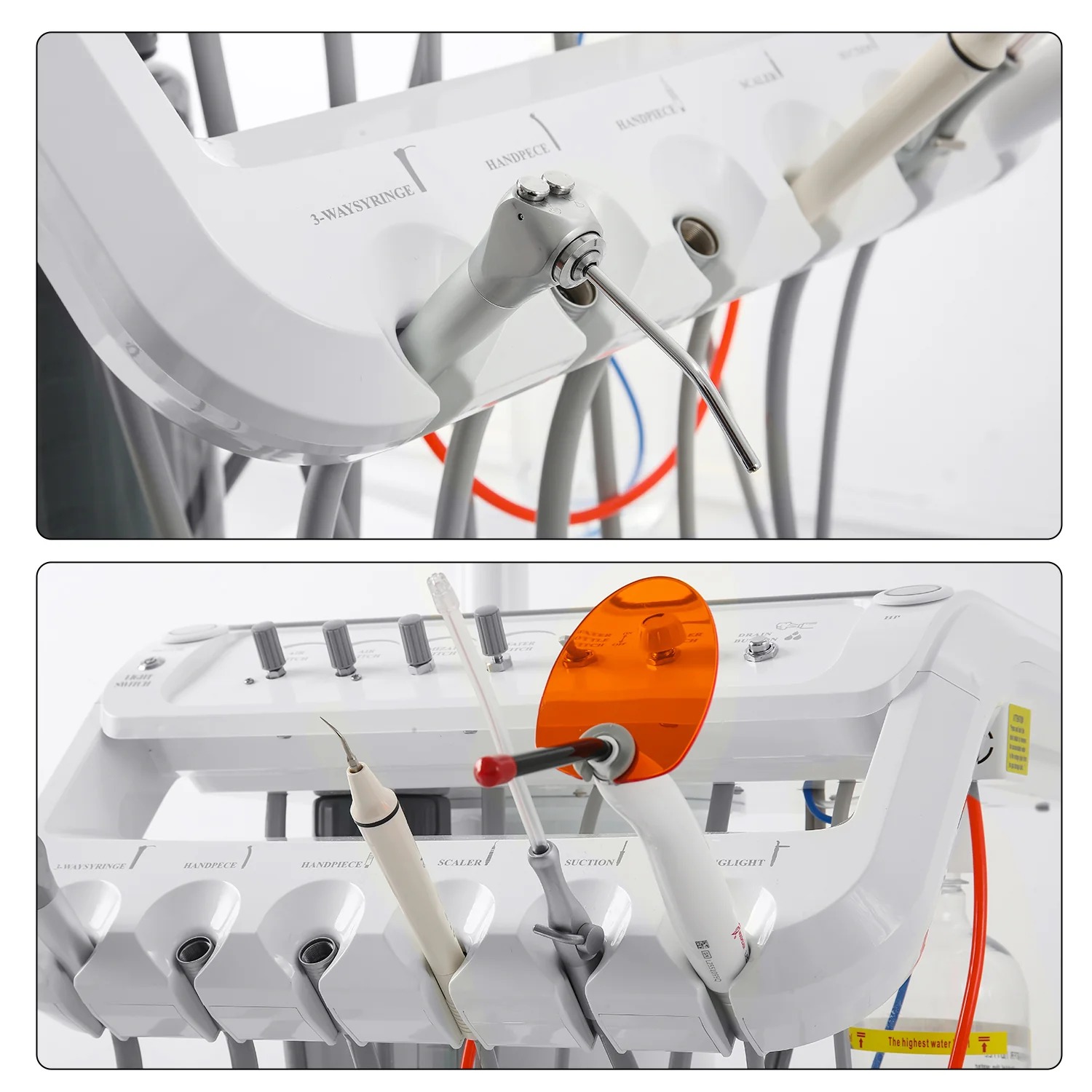 Mobile Dentaleinheit mit Zahnarztlampe, Kompressor, Scaler und Aushärtungslampe