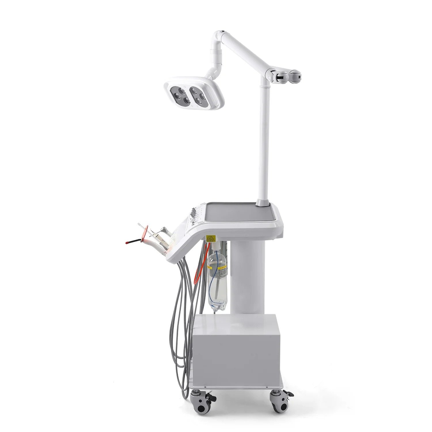 Mobile Dentaleinheit mit Zahnarztlampe, Kompressor, Scaler und Aushärtungslampe