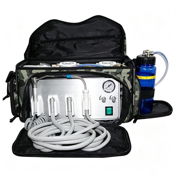 Best® 401 Tragbare Dentaleinheit (Luftkompressor +Absauganlage +Multifunktionsspritze)
