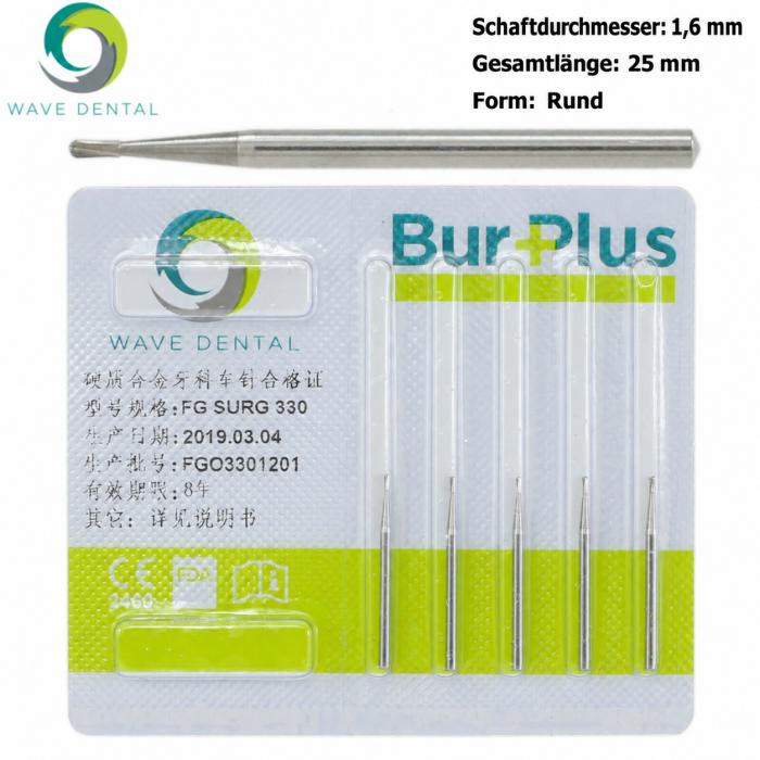 10 Stück FG SURG 330 FG-Schaft Hartmetallbohrer Zahnmedizin Birnenkopf Zahnbohrer