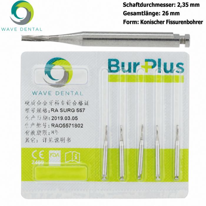 10 Stück RA SURG 557# Winkelstück-Schaft Hartmetallbohrer Zahnmedizin Verjüngungsriss Zahnbohrer