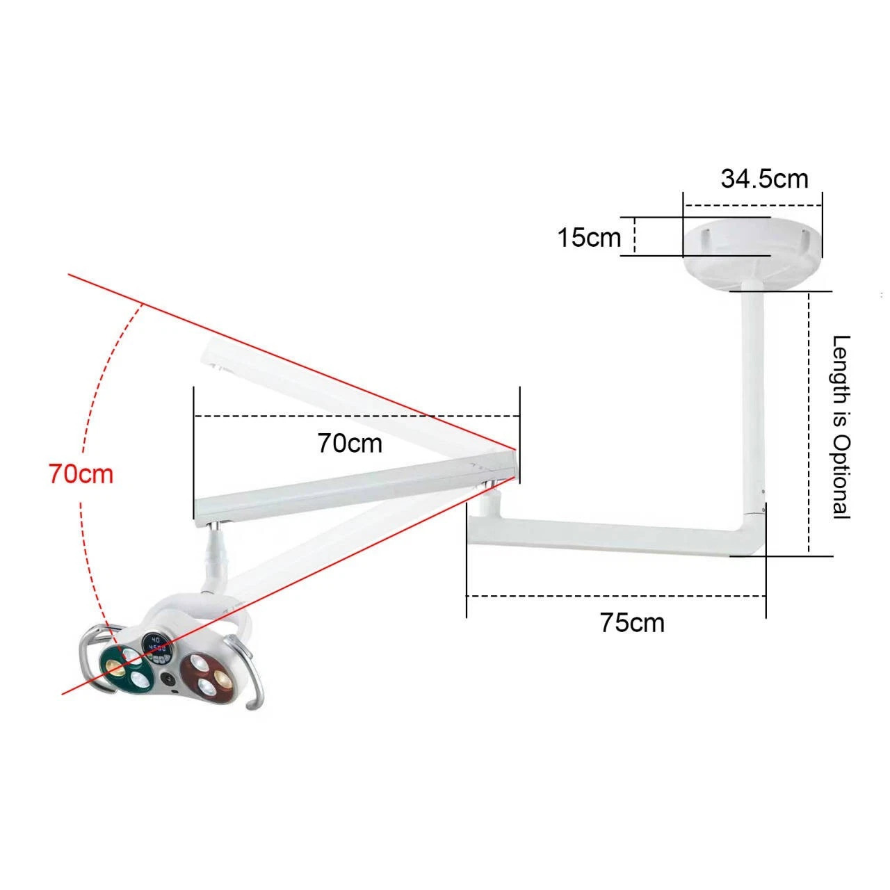 KY KY-P183 Deckenmontierte LED-OP-Leuchte für Zahnärzte mit integrierter drahtloser videokamera