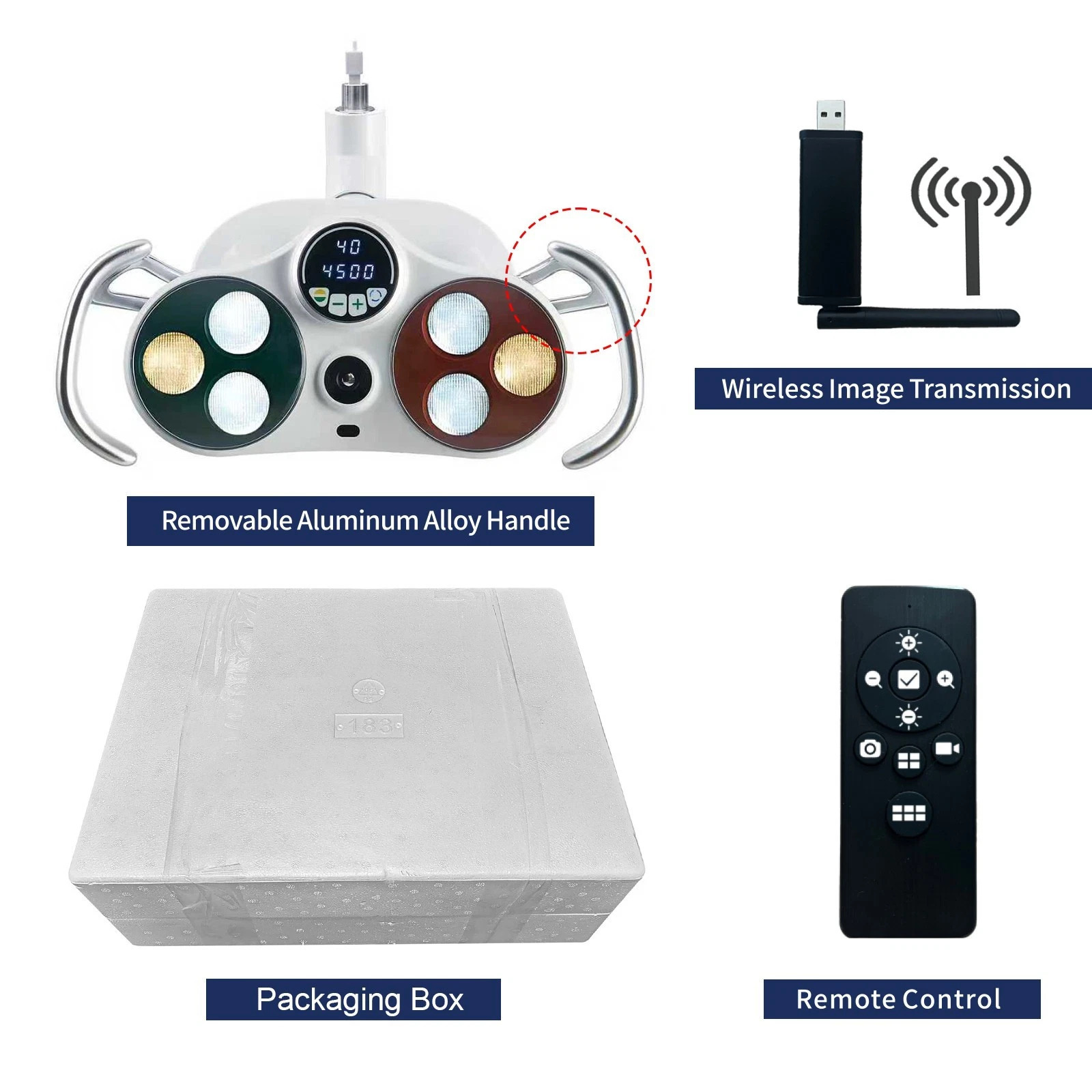 KWS KD-2036L-4 80W dental LED chirurgieleuchte mit Standfuß und integrierter drahtloser Kamera