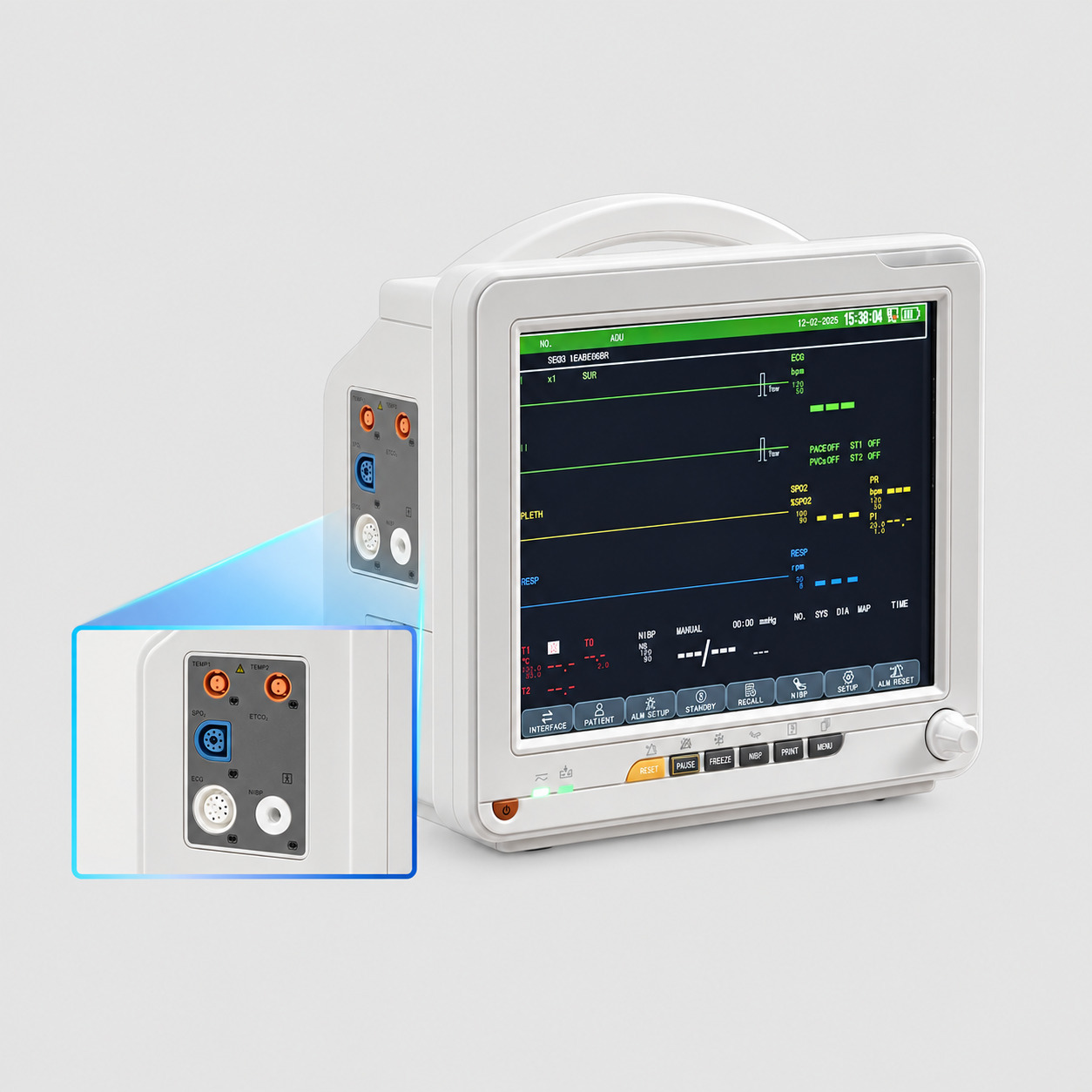SINNOR SNP9000N 12'' Patientenmonitor 6 Parameter (EKG, Atmung, Temperatur, NIBP, SpO2, Puls)