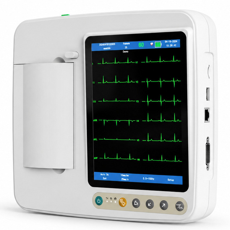 SINNOR ECG 906 12-Kanal Elektrokardiogramm (EKG-Gerät) mit 6-Kanal-Display