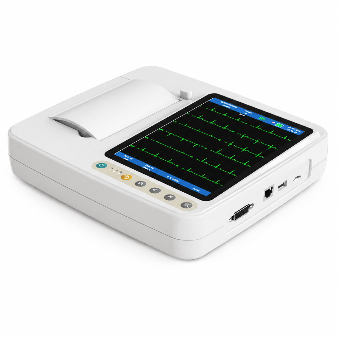 SINNOR ECG 906 12-Kanal Elektrokardiogramm (EKG-Gerät) mit 6-Kanal-Display