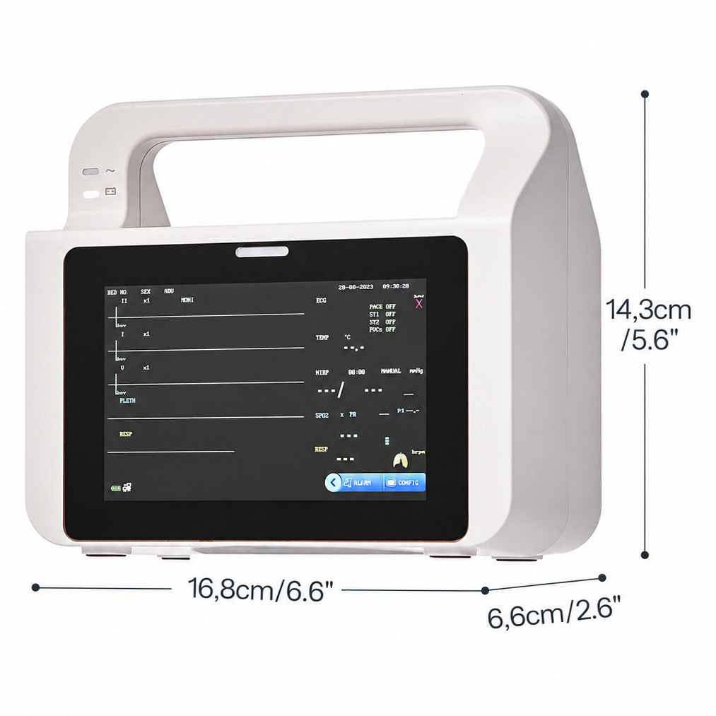 Zahnärztlicher Multiparameter-Patientenmonitor mit 5-Zoll-Touchscreen und 6-Parameter-Anzeige
