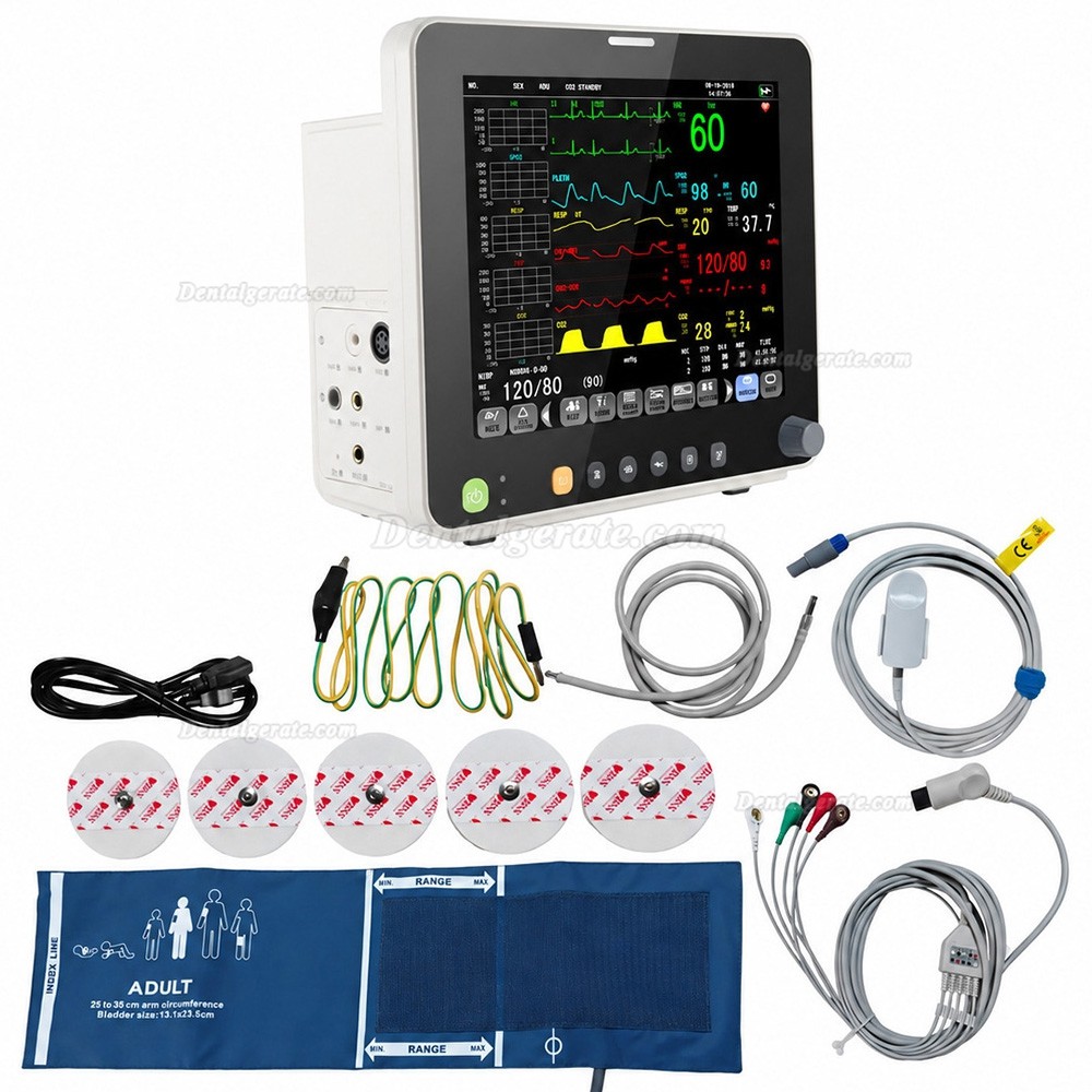 12-Zoll-Multiparameter-Patientenmonitor EKG/Atemwege/Temperatur/NIBP/SpO2/PR 12-Zoll-Multiparameter-Patientenmonitor EKG/Atemwege/Temperatur/NIBP/SpO2/PR