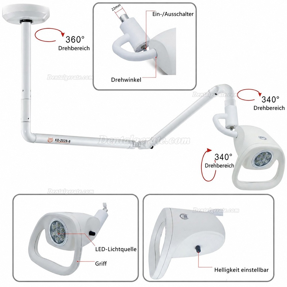 KWS KD-2021W-2 LED Oral Light Deckenleuchte f&uuml;r Medizinische Untersuchungen 21W