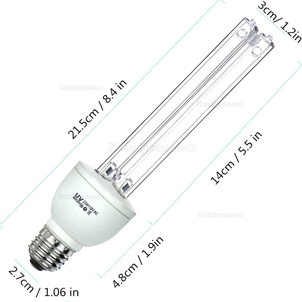 25W Quarz UVC + Ozon Keimtötende Lampe Ultraviolette Glühbirne E27 / E26 110V Reinigt die Luft 25W Quarz UVC + Ozon Keimtötende Lampe Ultraviolette Glühbirne E27 / E26 110V Reinigt die Luft