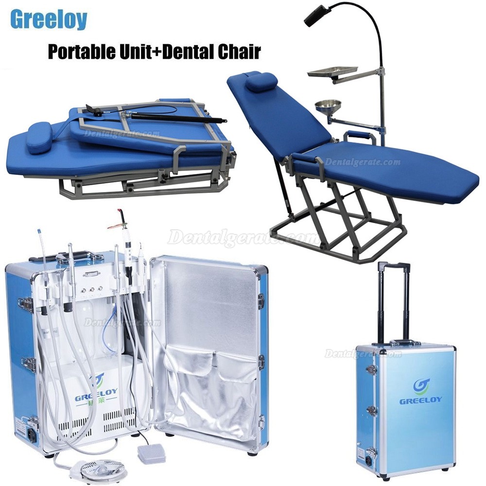 Greeloy&reg; GU-P109A Zahnarzt tragbaren Klappstuhl +GU-P206 Mobile Zahnarzt Behandlungseinheit +Tasche