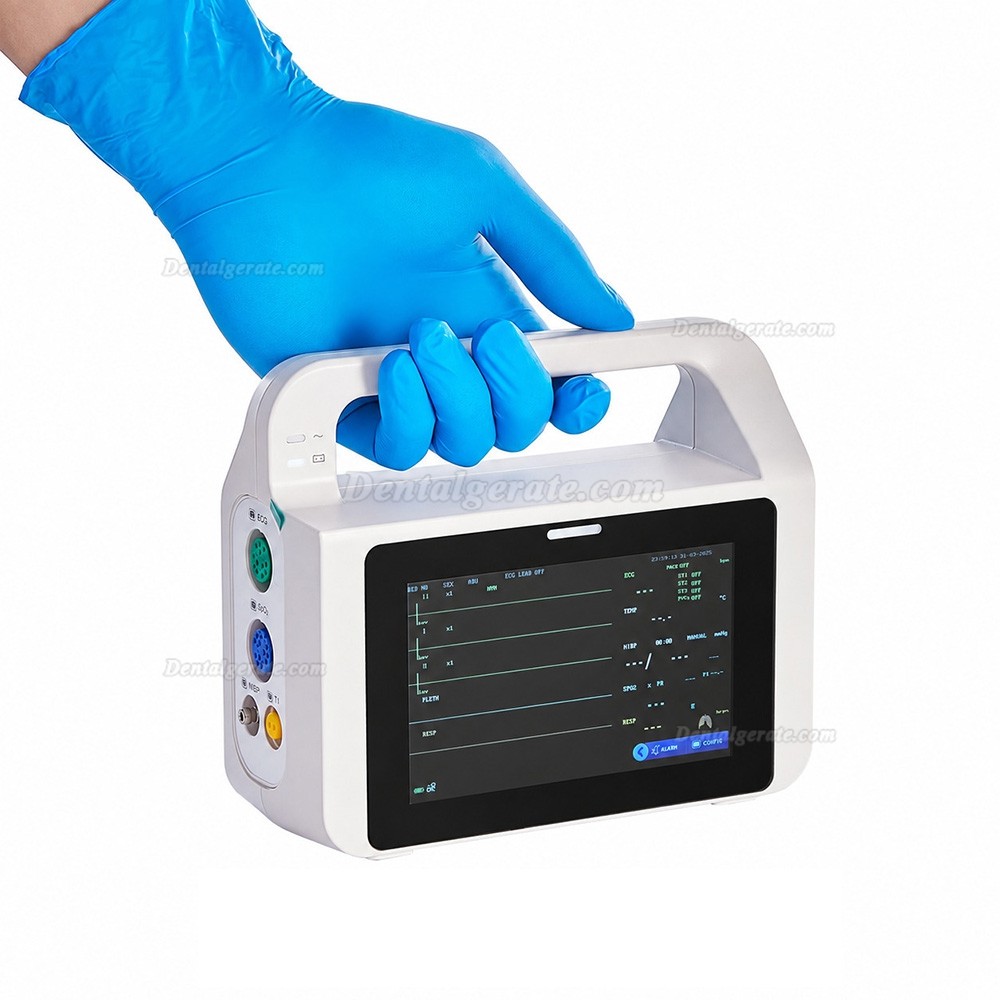 Zahn&auml;rztlicher Multiparameter-Patientenmonitor mit 5-Zoll-Touchscreen und 6-Parameter-Anzeige