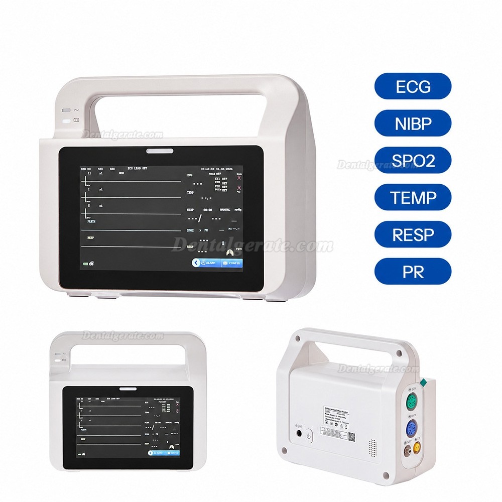 Zahn&auml;rztlicher Multiparameter-Patientenmonitor mit 5-Zoll-Touchscreen und 6-Parameter-Anzeige