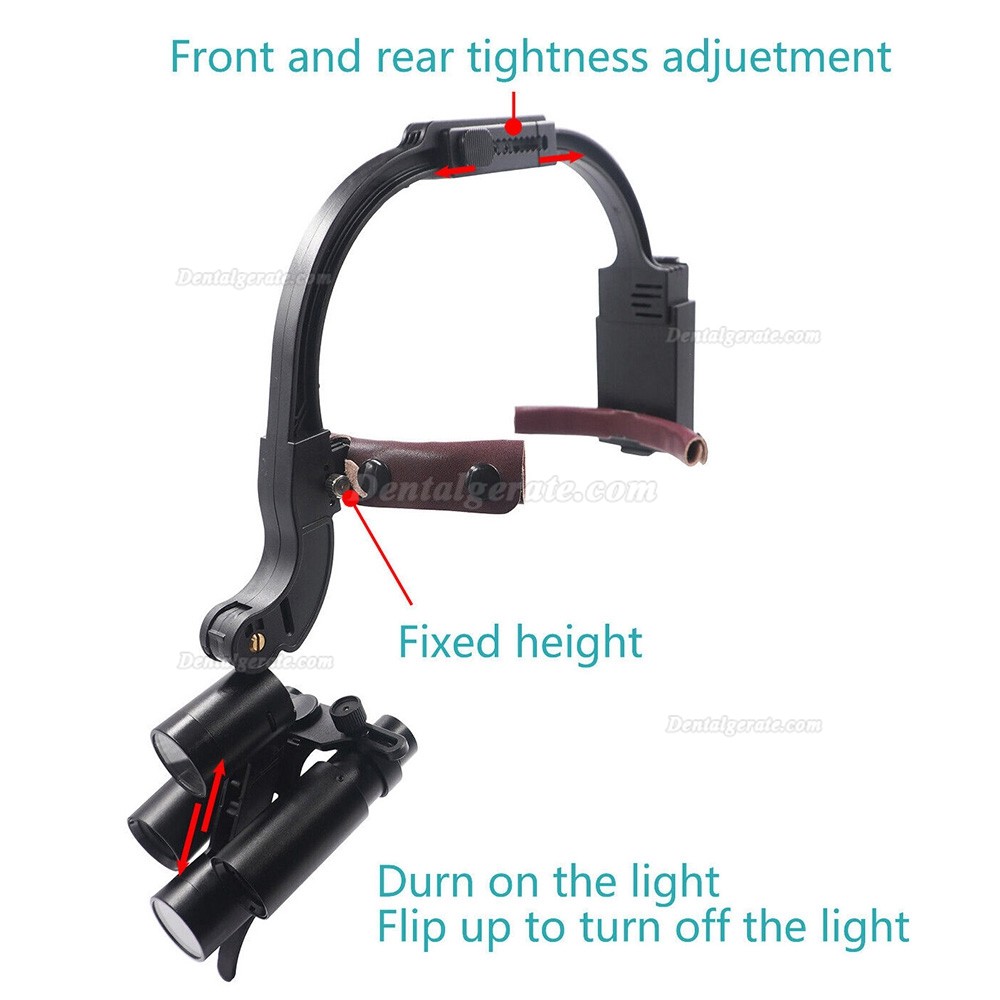 5X / 6X Zahnarzt Lupenbrille mit 5W LED Lupenbrille Licht + Presbyopie-Brille