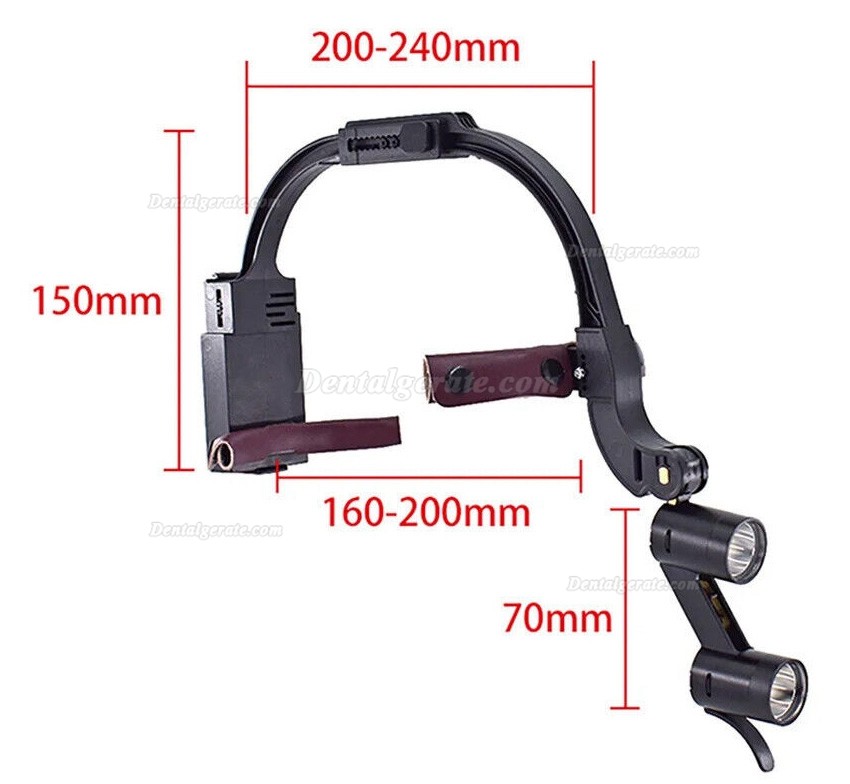 5X / 6X Zahnarzt Lupenbrille mit 5W LED Lupenbrille Licht + Presbyopie-Brille
