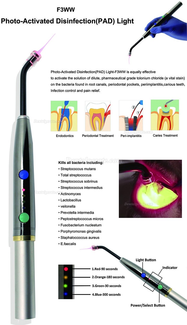 Photoaktivierte Desinfektion (PAD) 650nm Laser Dental Apdt Laser Antibakteriellen Photodynamischen Therapie