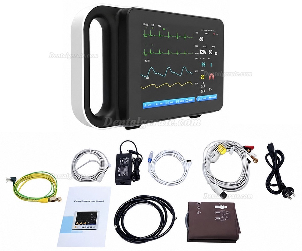 7-Zoll-Touchscreen Patientenmonitor: EKG/Atemwege/Temperatur/NIBP/SpO2/PR 7-Zoll-Touchscreen Patientenmonitor: EKG/Atemwege/Temperatur/NIBP/SpO2/PR