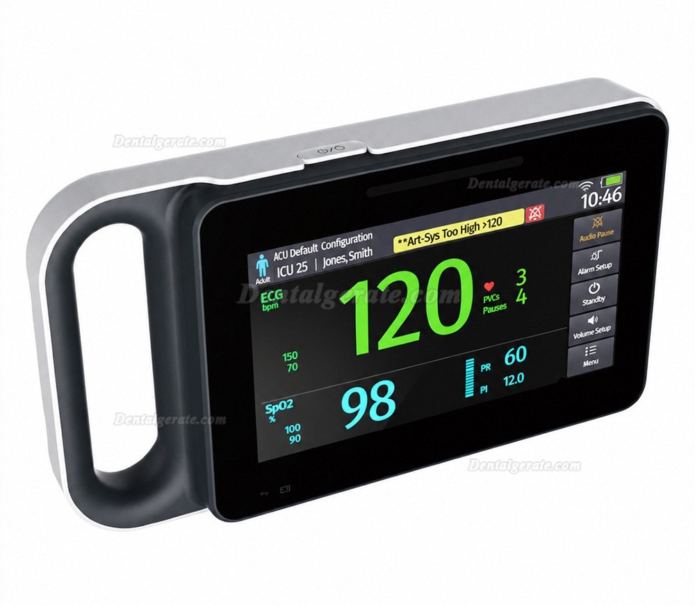 7-Zoll-Touchscreen Patientenmonitor: EKG/Atemwege/Temperatur/NIBP/SpO2/PR 7-Zoll-Touchscreen Patientenmonitor: EKG/Atemwege/Temperatur/NIBP/SpO2/PR