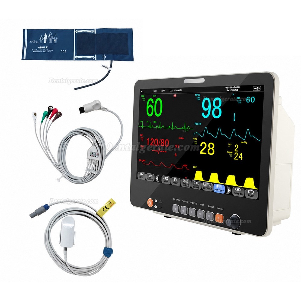 15,6" Multiparameter-Patientenmonitor EKG NIBP Atmung Temperatur SpO2 Pulsfrequenz