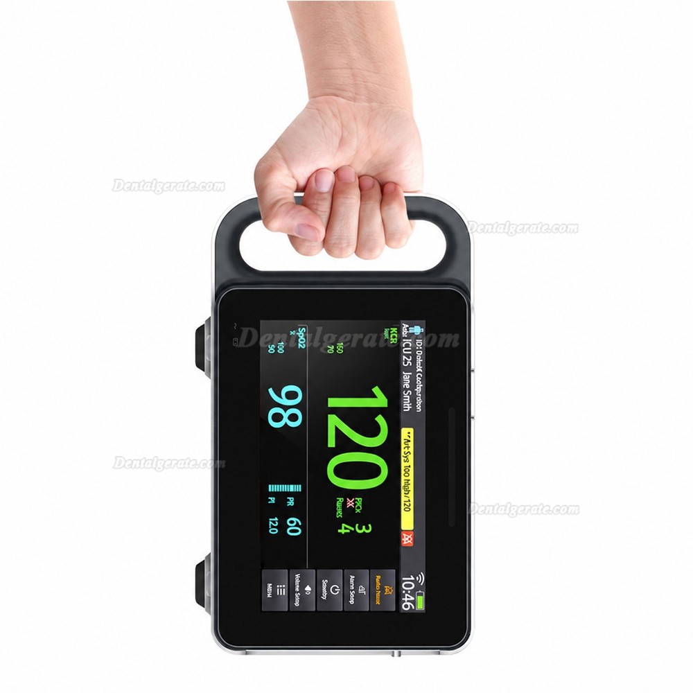 7-Zoll-Touchscreen Patientenmonitor: EKG/Atemwege/Temperatur/NIBP/SpO2/PR 7-Zoll-Touchscreen Patientenmonitor: EKG/Atemwege/Temperatur/NIBP/SpO2/PR