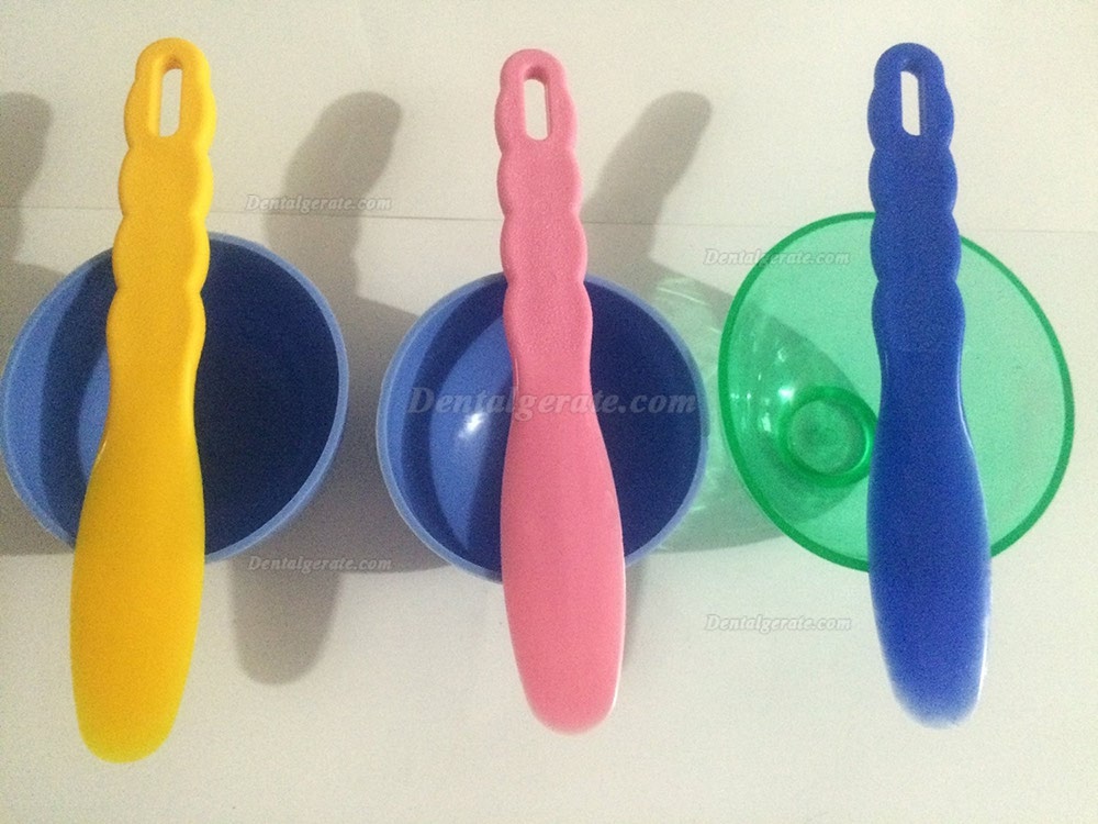 3PCS Dentallabor Flexible Alginat Gummi und Spatel mischen Farbe Sch&uuml;ssel