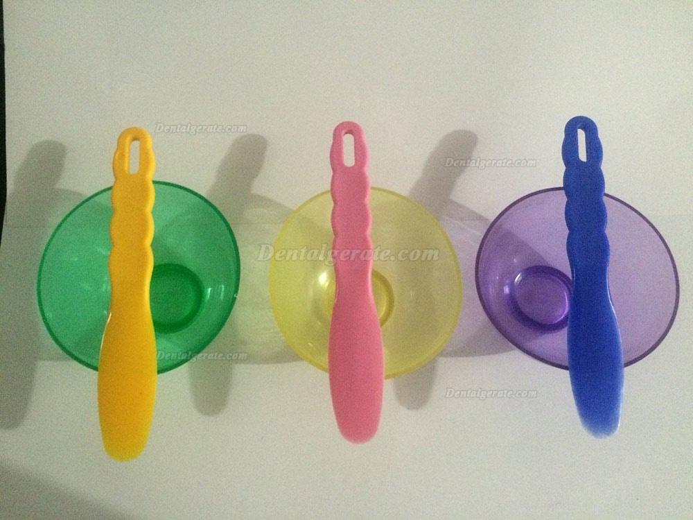 3PCS Dentallabor Flexible Alginat Gummi und Spatel mischen Farbe Sch&uuml;ssel